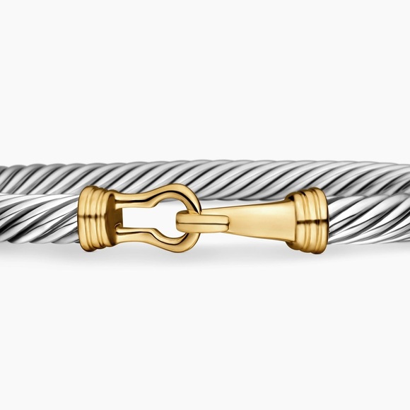 AUTHENTIC David Yurman 5mm Classic Bracelet – Sterling Silver & 14K Yellow Gold - Picture 2 of 7